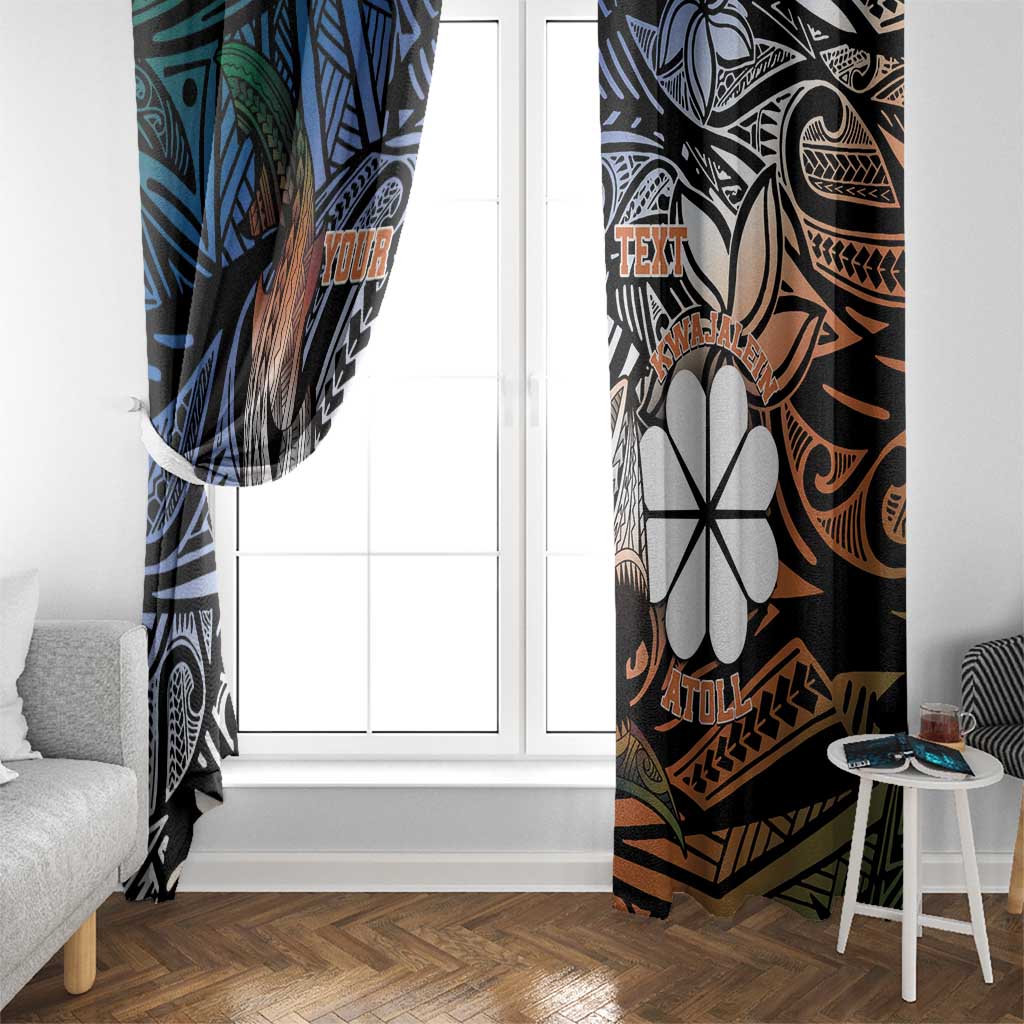 Personalised Kwajalein Atoll Window Curtain Polynesian Shark Tattoo Gradient Vibes LT14 - Polynesian Pride