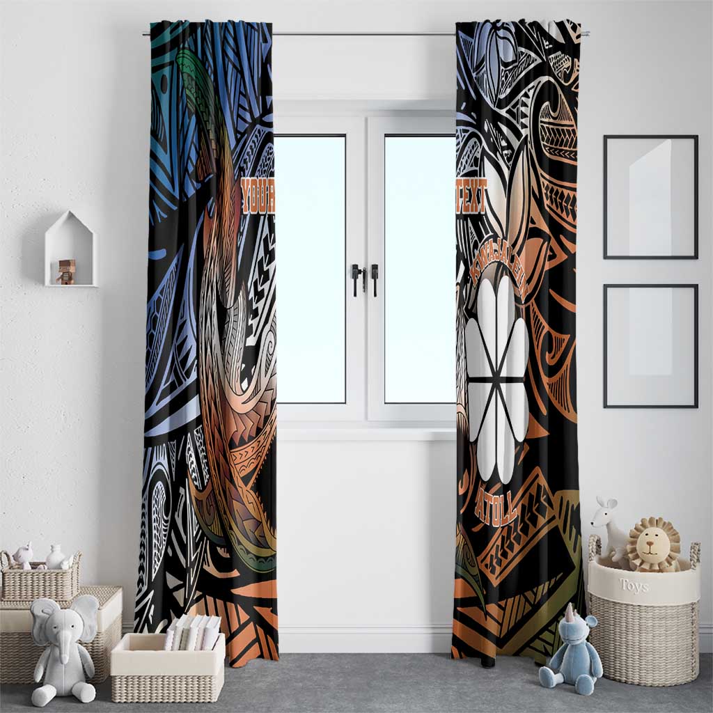 Personalised Kwajalein Atoll Window Curtain Polynesian Shark Tattoo Gradient Vibes LT14 - Polynesian Pride