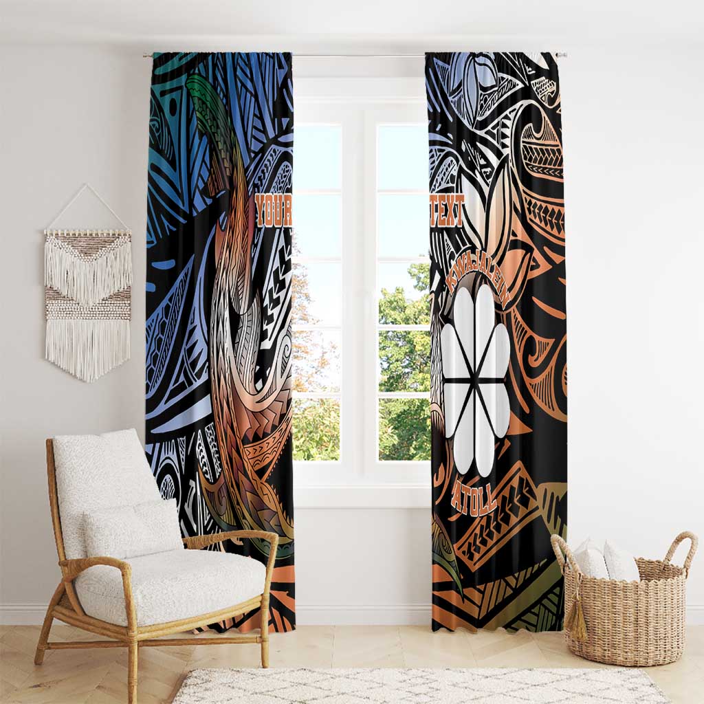 Personalised Kwajalein Atoll Window Curtain Polynesian Shark Tattoo Gradient Vibes LT14 - Polynesian Pride