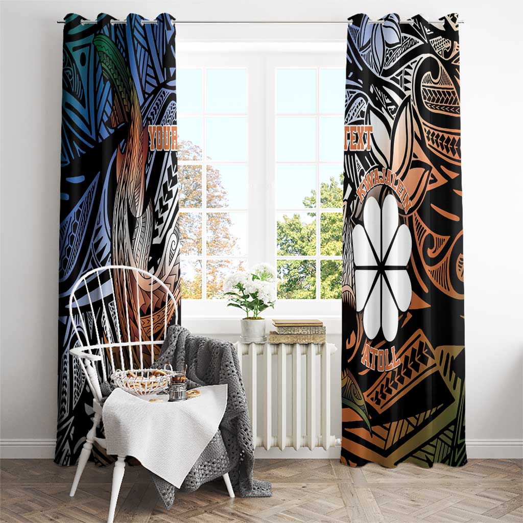 Personalised Kwajalein Atoll Window Curtain Polynesian Shark Tattoo Gradient Vibes LT14 - Polynesian Pride
