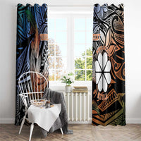 Personalised Kwajalein Atoll Window Curtain Polynesian Shark Tattoo Gradient Vibes LT14 - Polynesian Pride