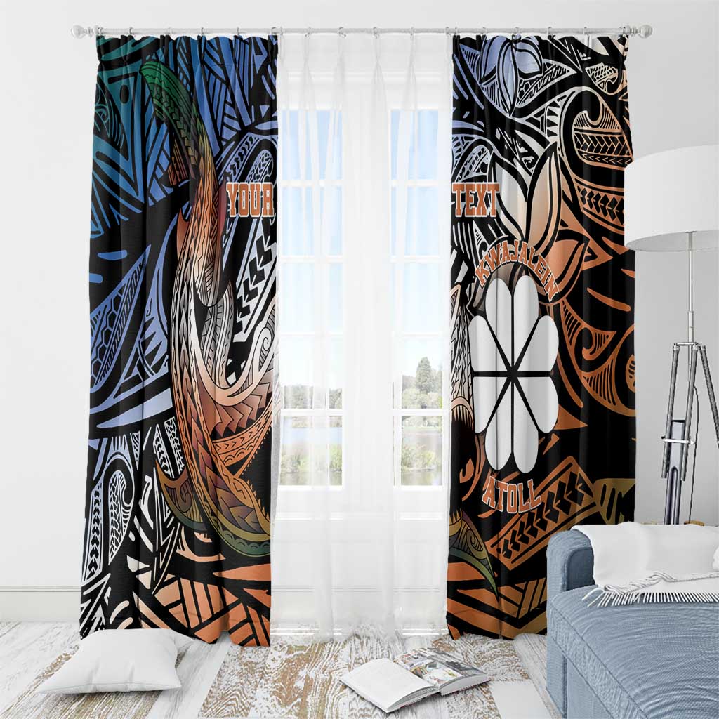Personalised Kwajalein Atoll Window Curtain Polynesian Shark Tattoo Gradient Vibes LT14 - Polynesian Pride
