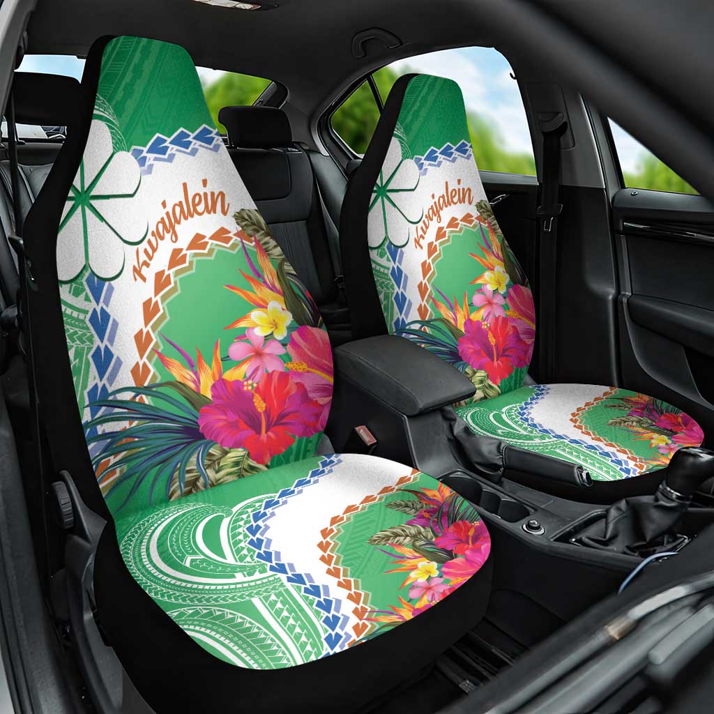 Marshall Islands Kwajalein Atoll Car Seat Cover Curves Polynesian Mix Tropical Flowers