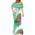 Marshall Islands Kwajalein Atoll Mermaid Dress Curves Polynesian Mix Tropical Flowers