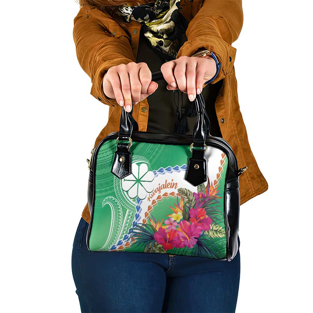 Marshall Islands Kwajalein Atoll Shoulder Handbag Curves Polynesian Mix Tropical Flowers