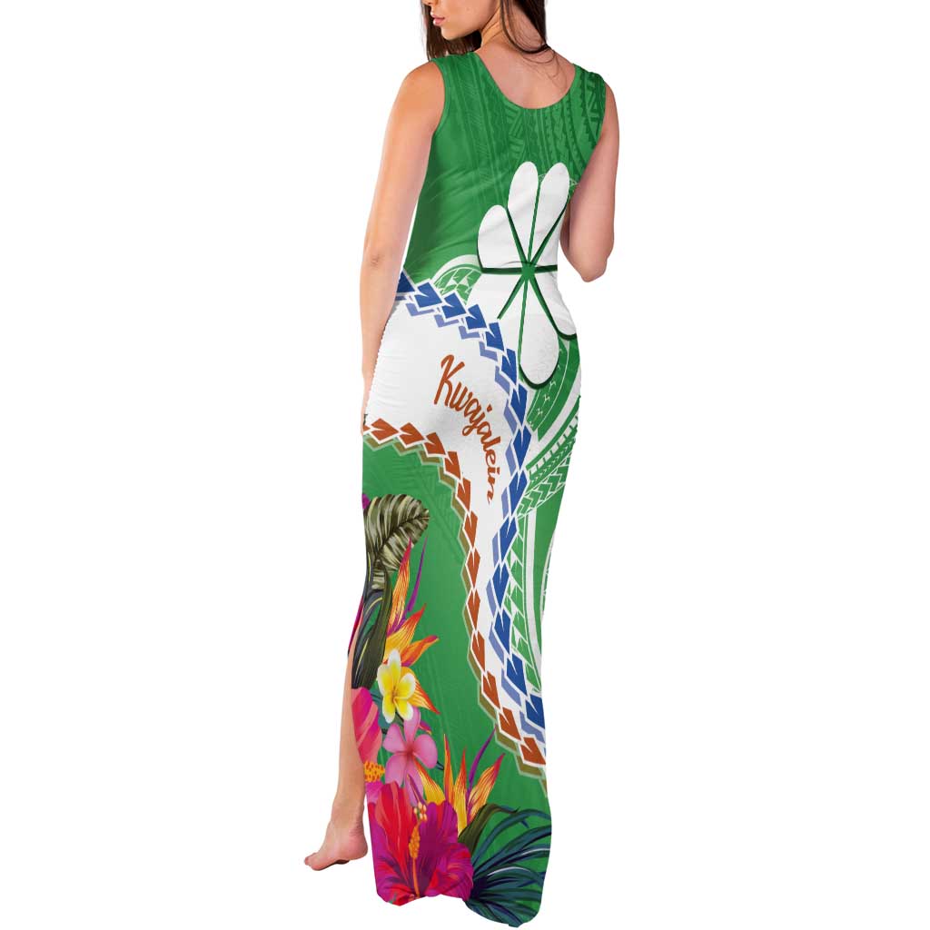 Marshall Islands Kwajalein Atoll Tank Maxi Dress Curves Polynesian Mix Tropical Flowers