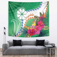 Marshall Islands Kwajalein Atoll Tapestry Curves Polynesian Mix Tropical Flowers