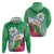 Marshall Islands Kwajalein Atoll Zip Hoodie Curves Polynesian Mix Tropical Flowers