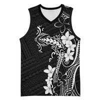 Black Hawaii Basketball Jersey Hammerhead Shark Tattoo Curve Polynesian LT14 Unisex Black - Polynesian Pride