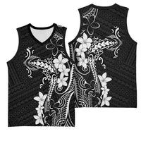Black Hawaii Basketball Jersey Hammerhead Shark Tattoo Curve Polynesian LT14 - Polynesian Pride