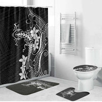 Black Hawaii Bathroom Set Hammerhead Shark Tattoo Curve Polynesian - Polynesian Pride