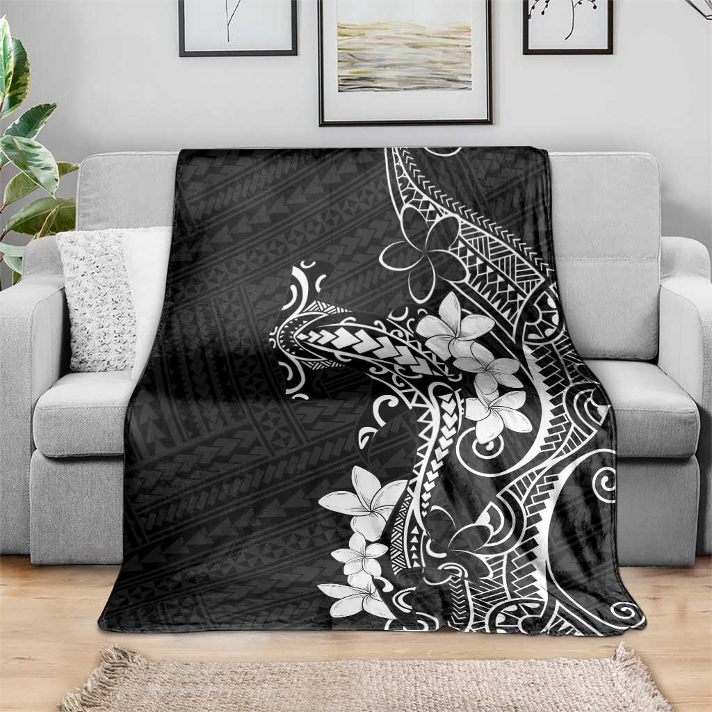 Black Hawaii Blanket Hammerhead Shark Tattoo Curve Polynesian - Polynesian Pride