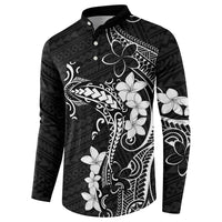 Black Hawaii Button Sweatshirt Hammerhead Shark Tattoo Curve Polynesian LT14 - Polynesian Pride