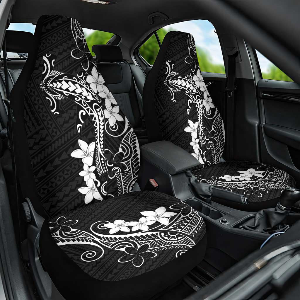 Black Hawaii Car Seat Cover Hammerhead Shark Tattoo Curve Polynesian - Polynesian Pride