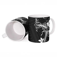 Black Hawaii Ceramic Mug Hammerhead Shark Tattoo Curve Polynesian LT14 - Polynesian Pride