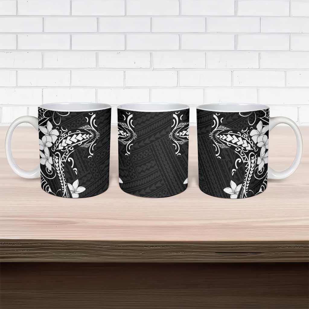 Black Hawaii Ceramic Mug Hammerhead Shark Tattoo Curve Polynesian LT14 - Polynesian Pride