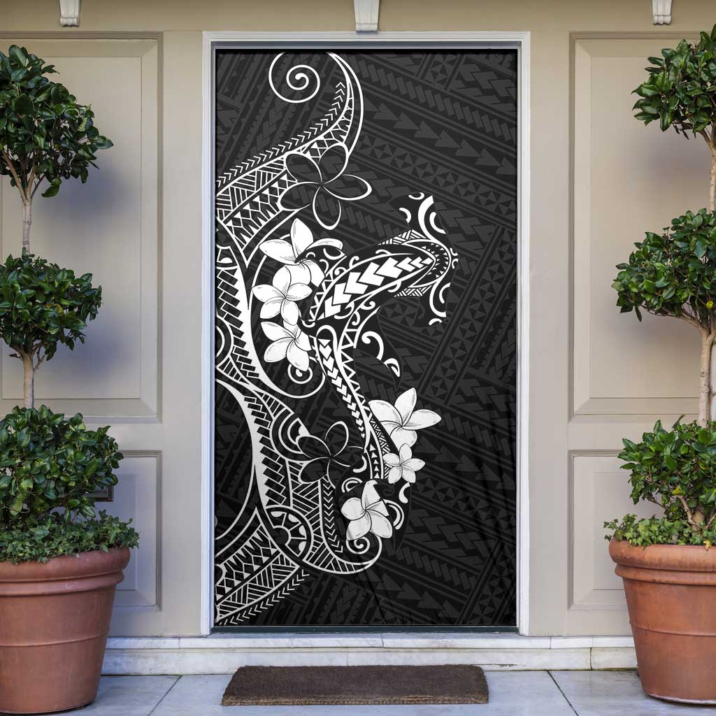 Black Hawaii Door Cover Hammerhead Shark Tattoo Curve Polynesian LT14 Black - Polynesian Pride