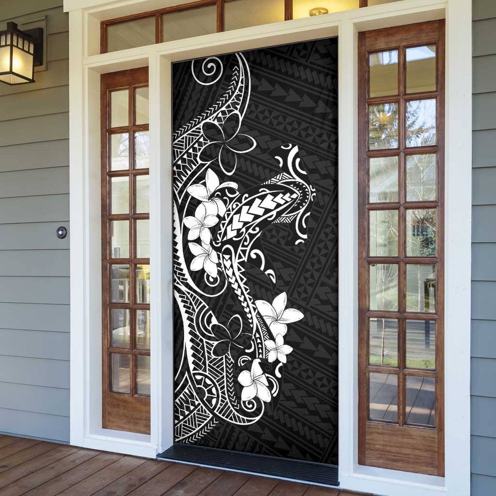 Black Hawaii Door Cover Hammerhead Shark Tattoo Curve Polynesian LT14 - Polynesian Pride