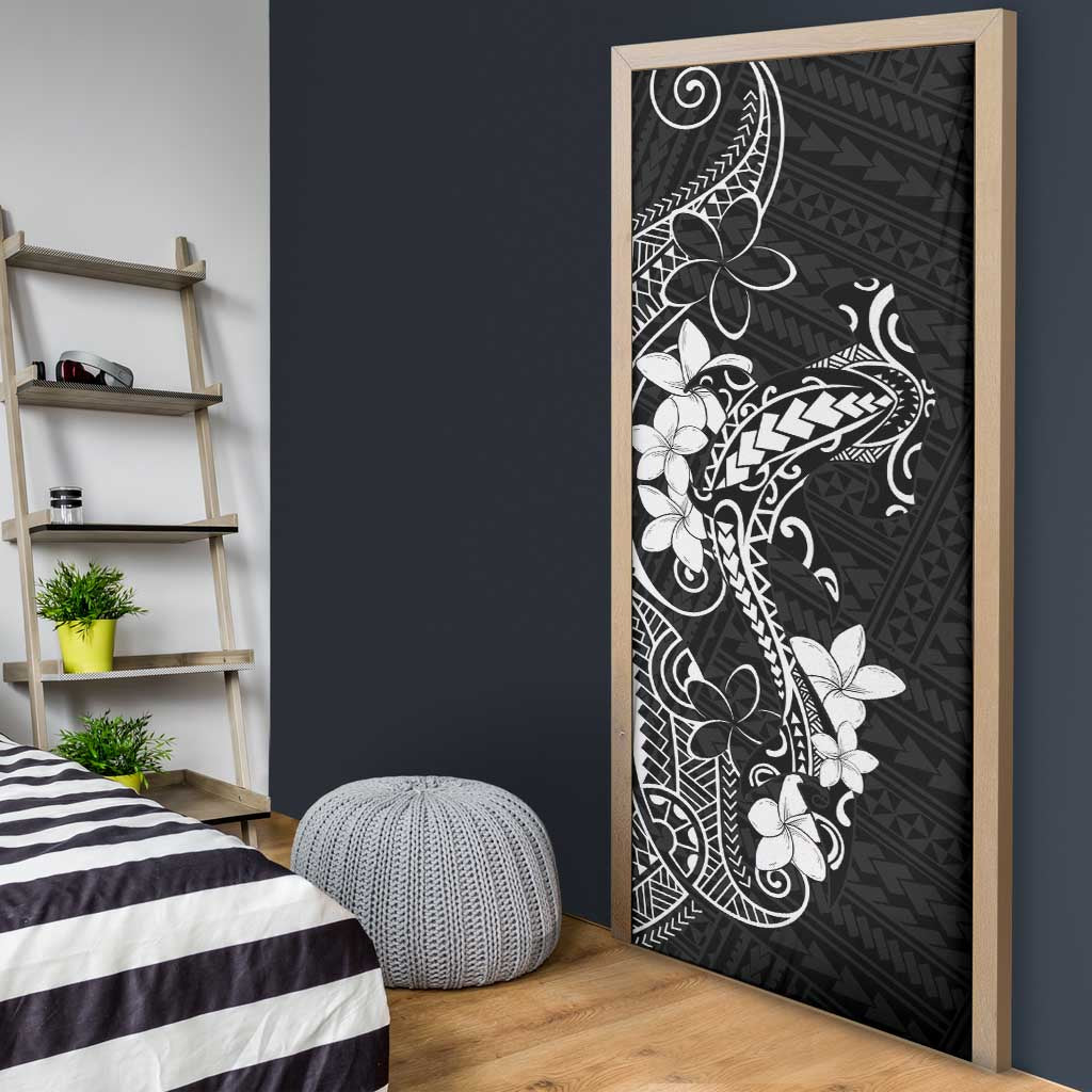 Black Hawaii Door Cover Hammerhead Shark Tattoo Curve Polynesian LT14 - Polynesian Pride