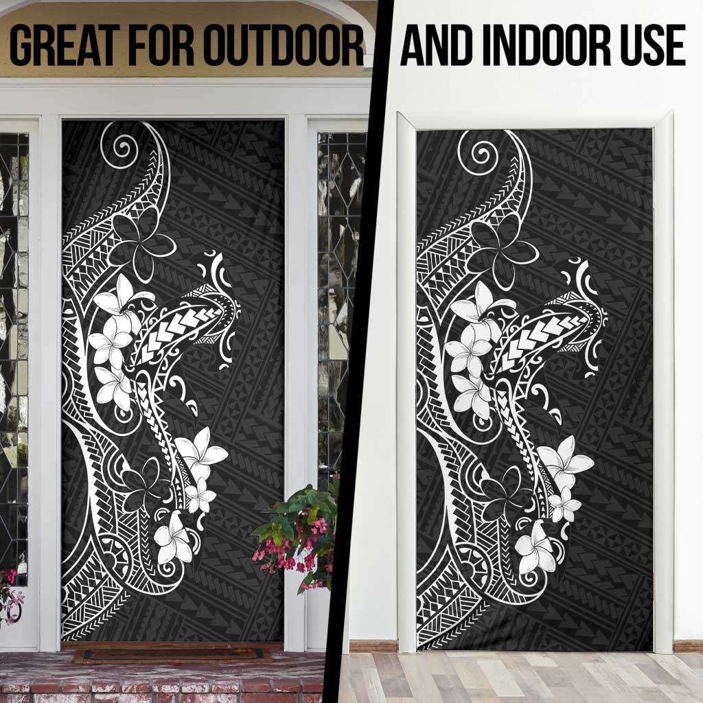 Black Hawaii Door Cover Hammerhead Shark Tattoo Curve Polynesian LT14 - Polynesian Pride