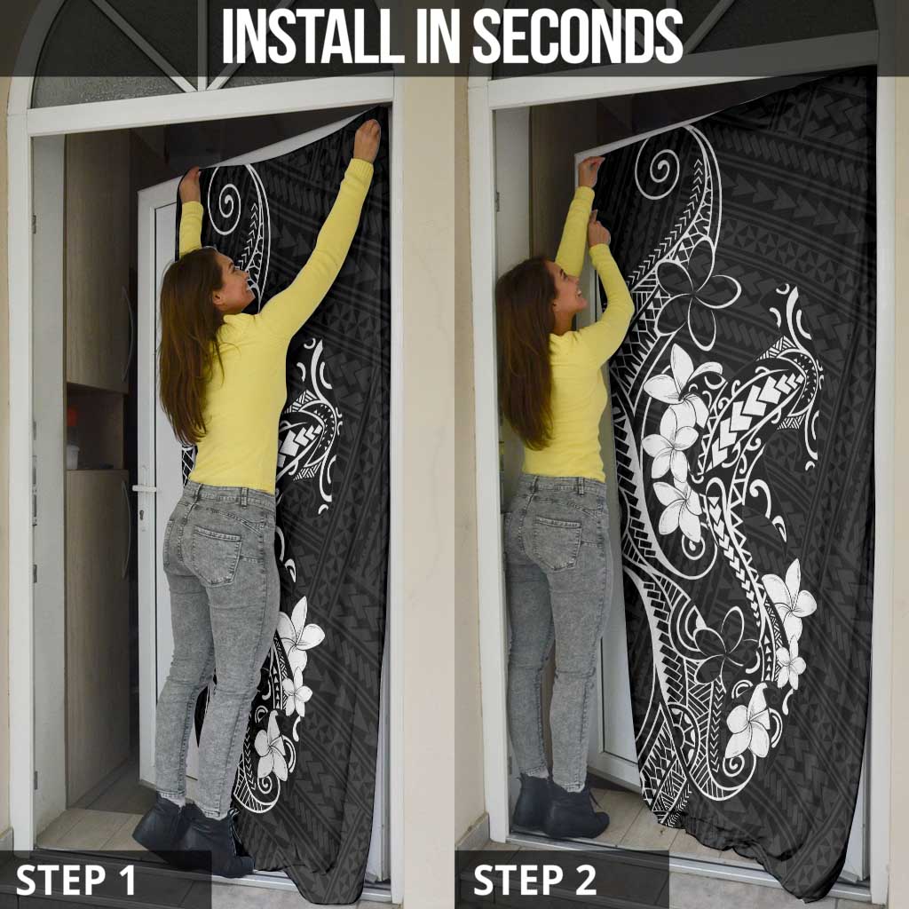Black Hawaii Door Cover Hammerhead Shark Tattoo Curve Polynesian LT14 - Polynesian Pride
