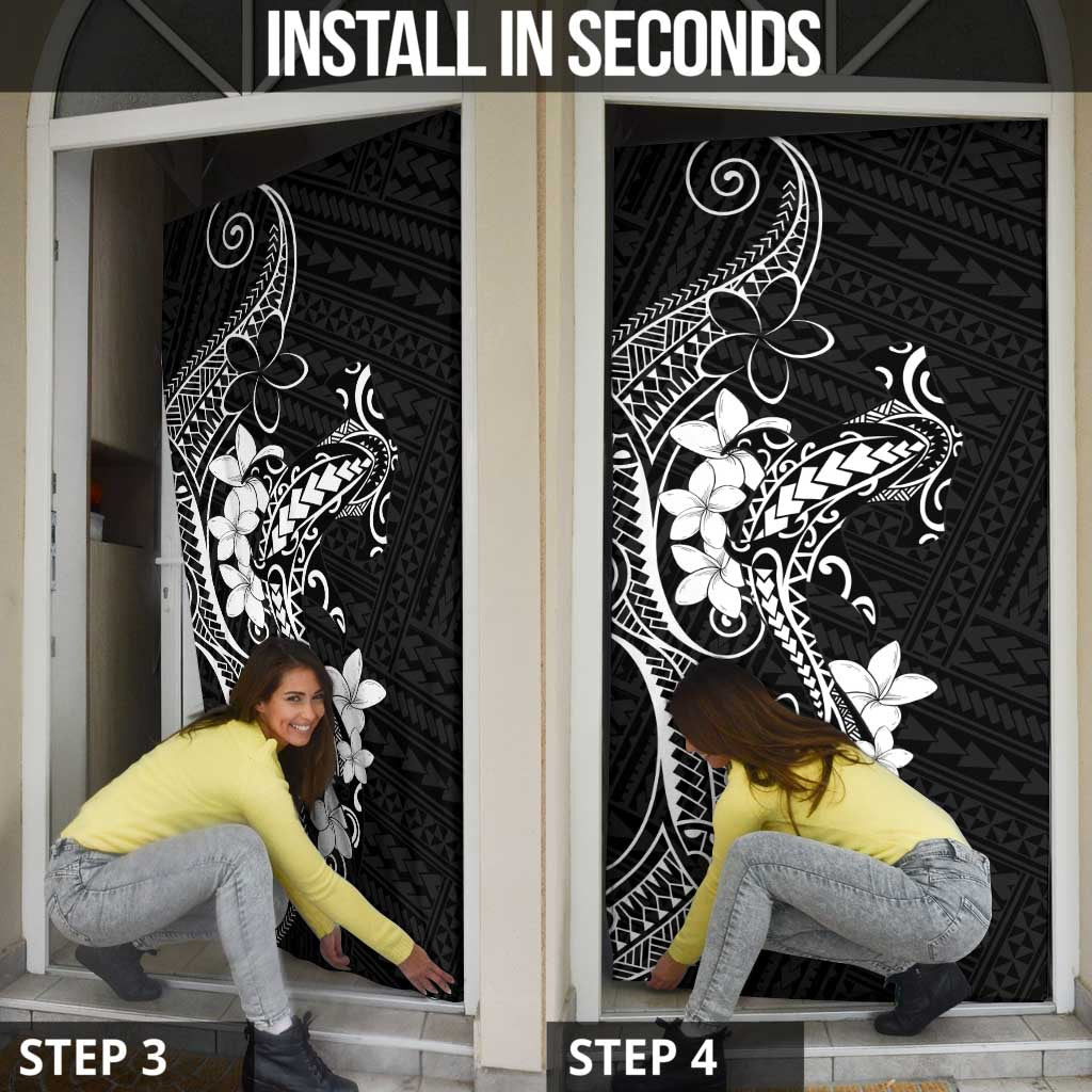 Black Hawaii Door Cover Hammerhead Shark Tattoo Curve Polynesian LT14 - Polynesian Pride