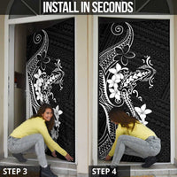 Black Hawaii Door Cover Hammerhead Shark Tattoo Curve Polynesian LT14 - Polynesian Pride