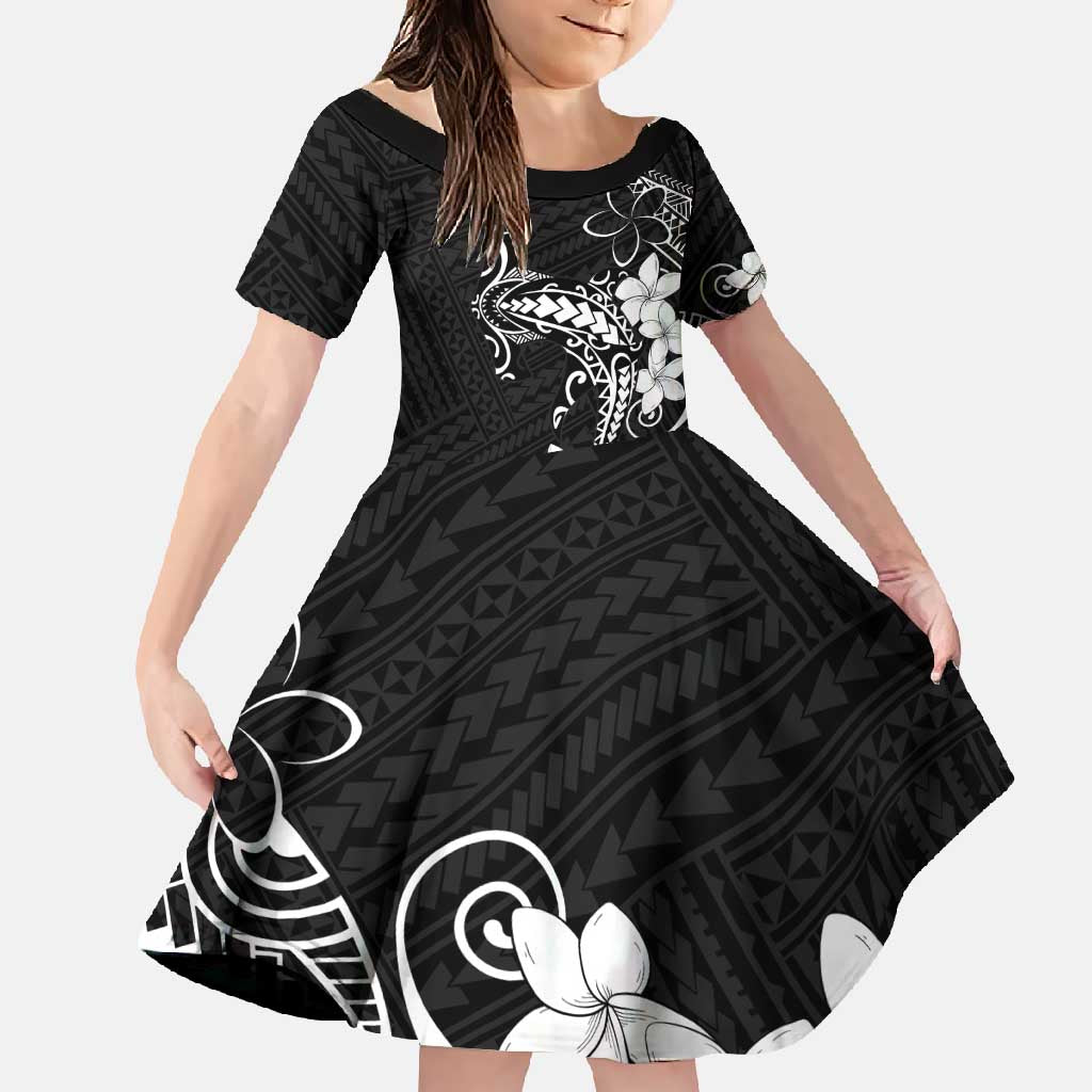 Black Hawaii Family Matching Long Sleeve Bodycon Dress and Hawaiian Shirt Hammerhead Shark Tattoo Curve Polynesian - Polynesian Pride