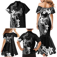 Black Hawaii Family Matching Mermaid Dress and Hawaiian Shirt Hammerhead Shark Tattoo Curve Polynesian - Polynesian Pride
