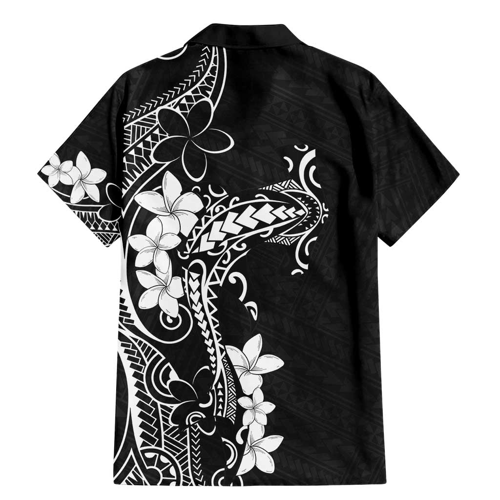 Black Hawaii Family Matching Mermaid Dress and Hawaiian Shirt Hammerhead Shark Tattoo Curve Polynesian - Polynesian Pride