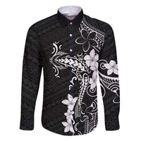 Black Hawaii Family Matching Mermaid Dress and Hawaiian Shirt Hammerhead Shark Tattoo Curve Polynesian - Polynesian Pride