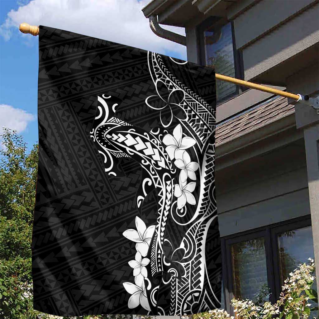 Black Hawaii Garden Flag Hammerhead Shark Tattoo Curve Polynesian - Polynesian Pride