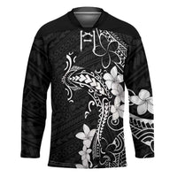 Black Hawaii Hockey Jersey Hammerhead Shark Tattoo Curve Polynesian LT14 Unisex Black - Polynesian Pride
