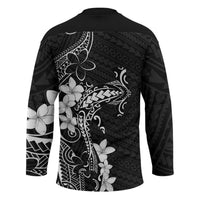 Black Hawaii Hockey Jersey Hammerhead Shark Tattoo Curve Polynesian LT14 - Polynesian Pride