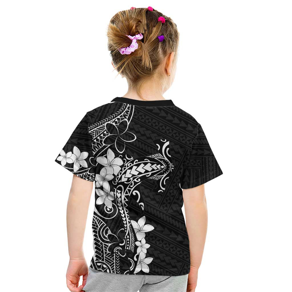 Black Hawaii Kid T Shirt Hammerhead Shark Tattoo Curve Polynesian - Polynesian Pride