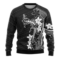 Black Hawaii Ugly Christmas Sweater Hammerhead Shark Tattoo Curve Polynesian - Polynesian Pride