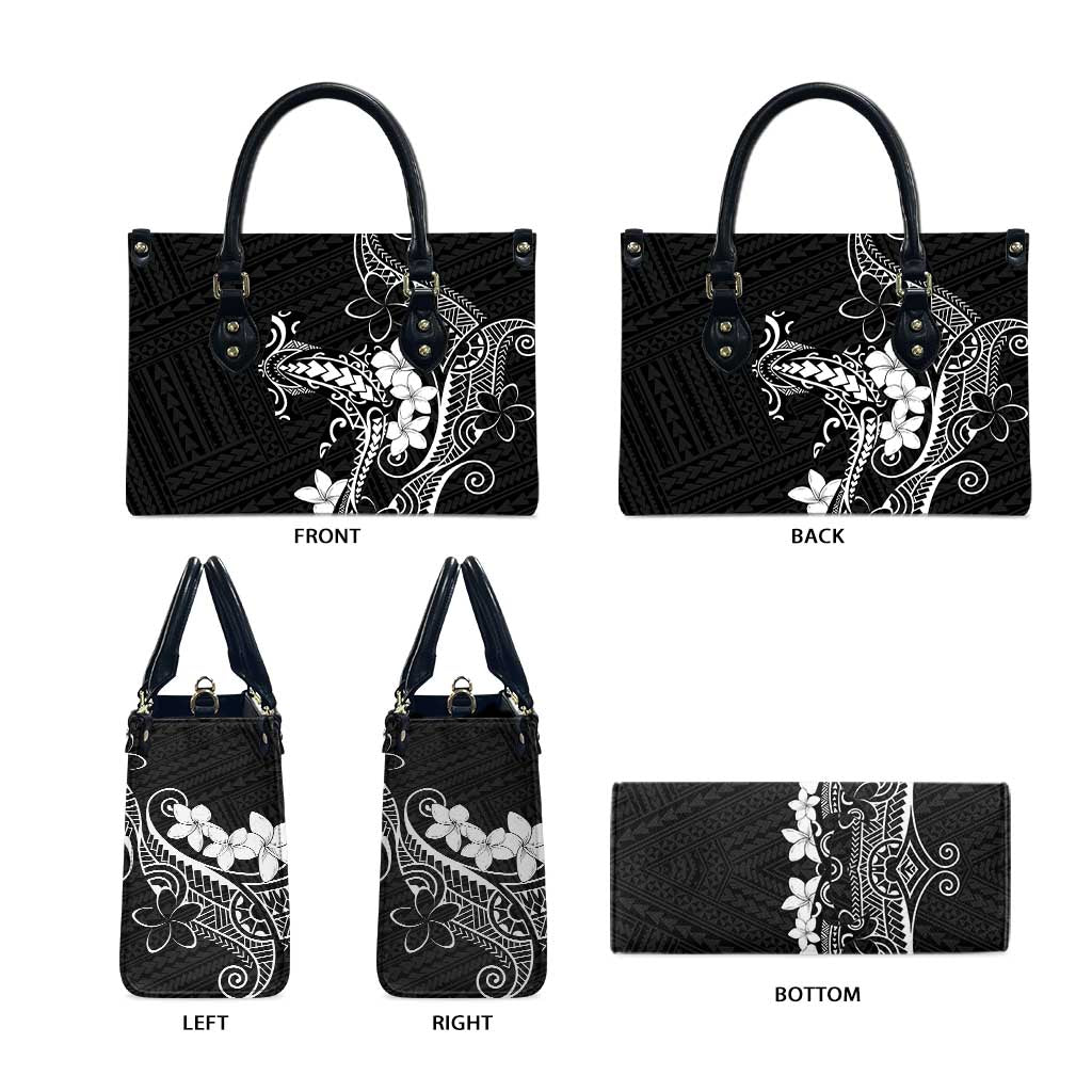 Black Hawaii Leather Bag Hammerhead Shark Tattoo Curve Polynesian - Polynesian Pride