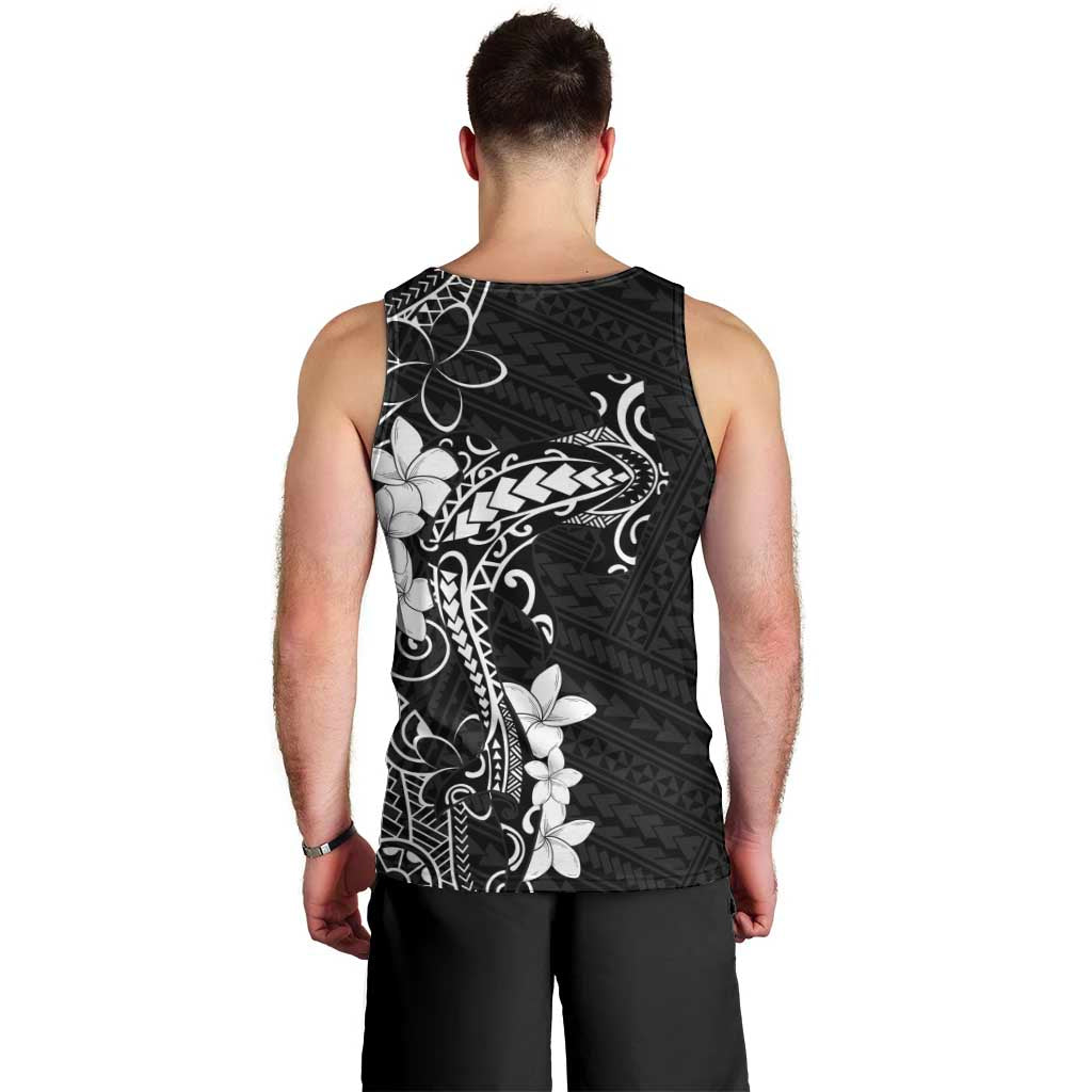 Black Hawaii Men Tank Top Hammerhead Shark Tattoo Curve Polynesian LT14 - Polynesian Pride