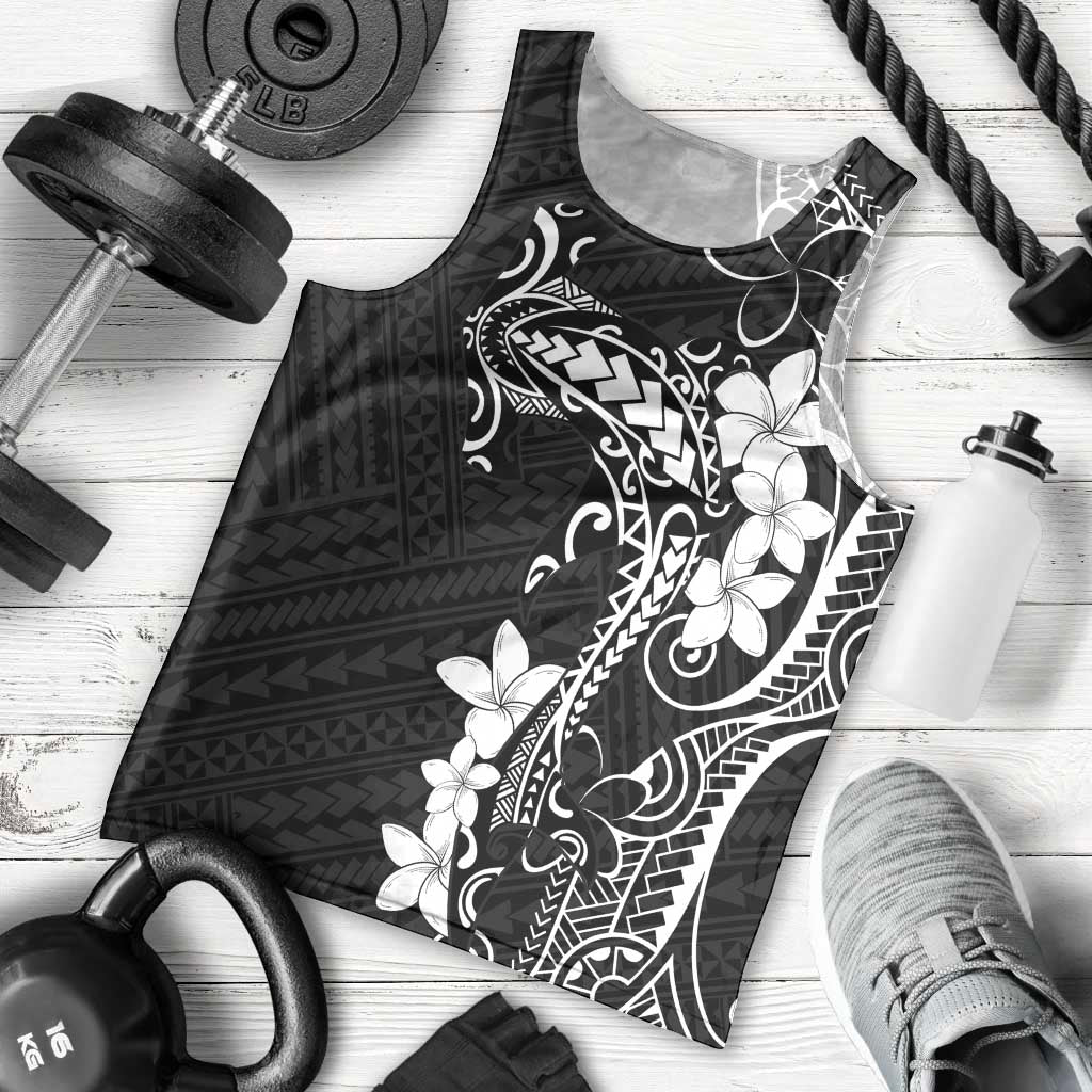 Black Hawaii Men Tank Top Hammerhead Shark Tattoo Curve Polynesian LT14 - Polynesian Pride