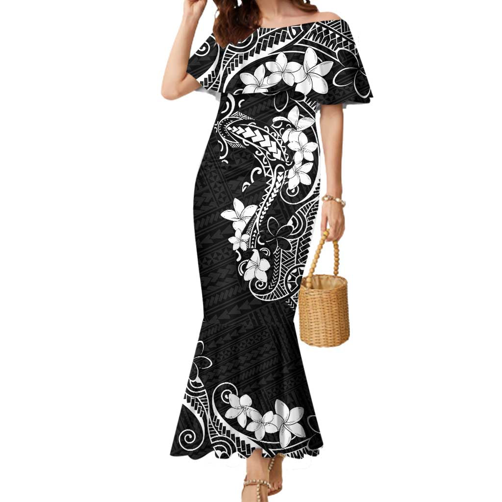 Black Hawaii Mermaid Dress Hammerhead Shark Tattoo Curve Polynesian - Polynesian Pride