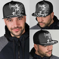 Black Hawaii Mesh Trucker Cap Hammerhead Shark Tattoo Curve Polynesian - Polynesian Pride