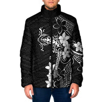 Black Hawaii Padded Jacket Hammerhead Shark Tattoo Curve Polynesian LT14 Men Black - Polynesian Pride