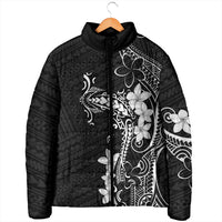 Black Hawaii Padded Jacket Hammerhead Shark Tattoo Curve Polynesian LT14 - Polynesian Pride