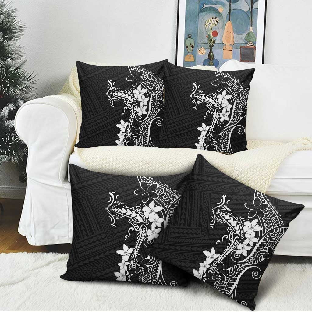 Black Hawaii Pillow Cover Hammerhead Shark Tattoo Curve Polynesian - Polynesian Pride