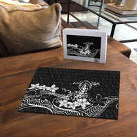 Black Hawaii Puzzle Hammerhead Shark Tattoo Curve Polynesian LT14 - Polynesian Pride