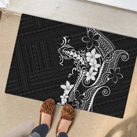 Black Hawaii Rubber Doormat Hammerhead Shark Tattoo Curve Polynesian LT14 - Polynesian Pride