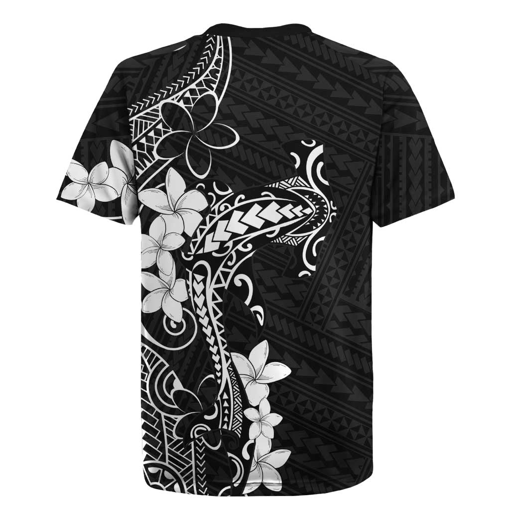 Black Hawaii Rugby Jersey Hammerhead Shark Tattoo Curve Polynesian LT14 - Polynesian Pride