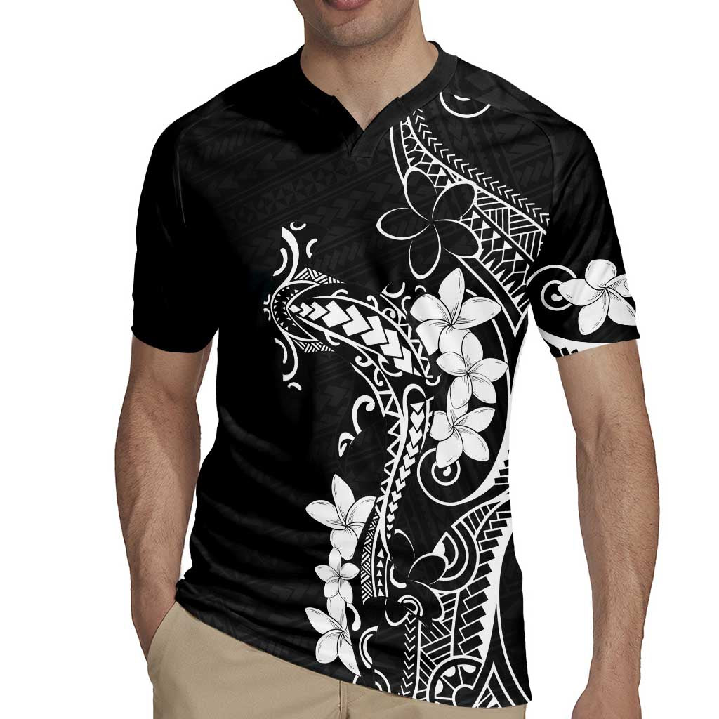 Black Hawaii Rugby Jersey Hammerhead Shark Tattoo Curve Polynesian LT14 - Polynesian Pride