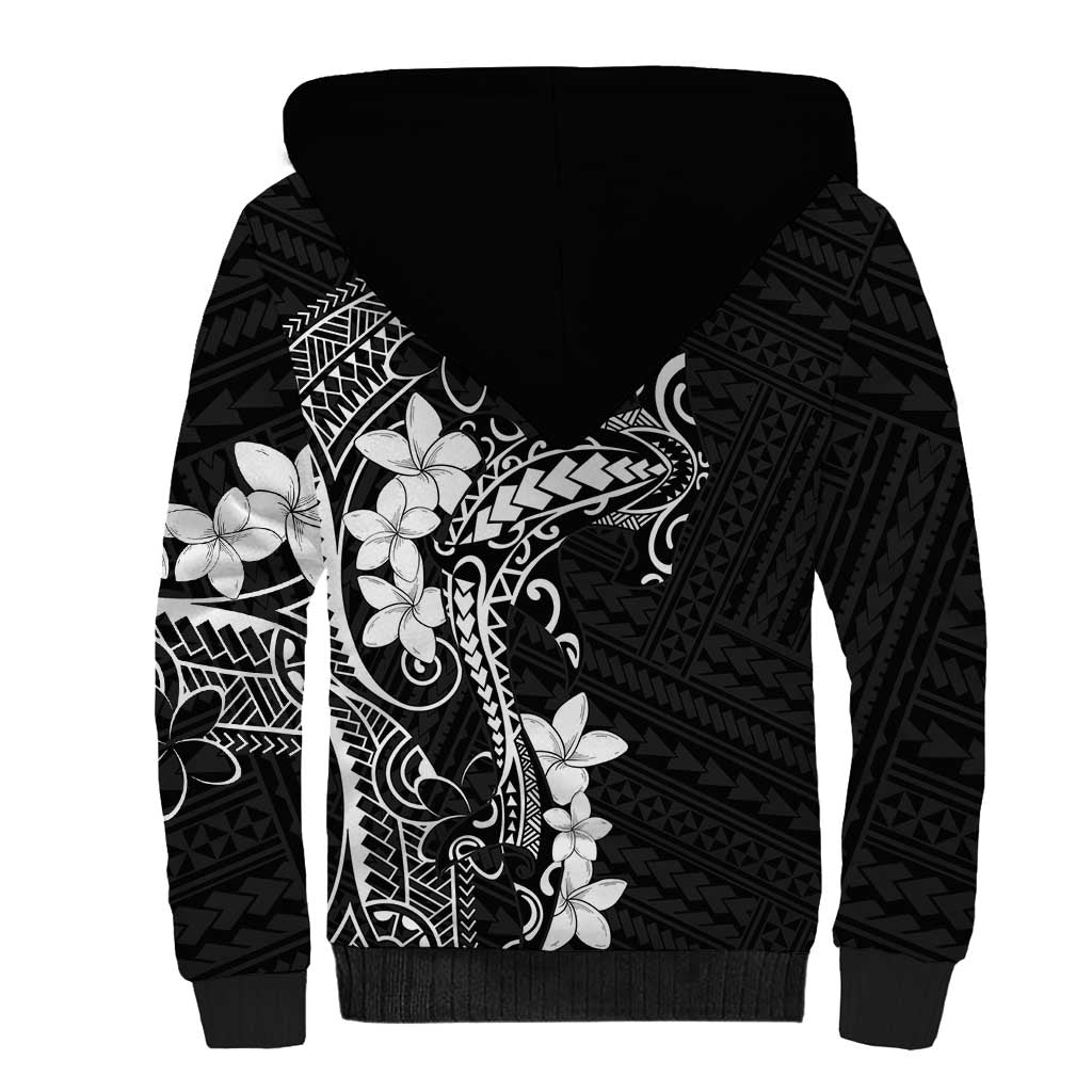Black Hawaii Sherpa Hoodie Hammerhead Shark Tattoo Curve Polynesian LT14 - Polynesian Pride