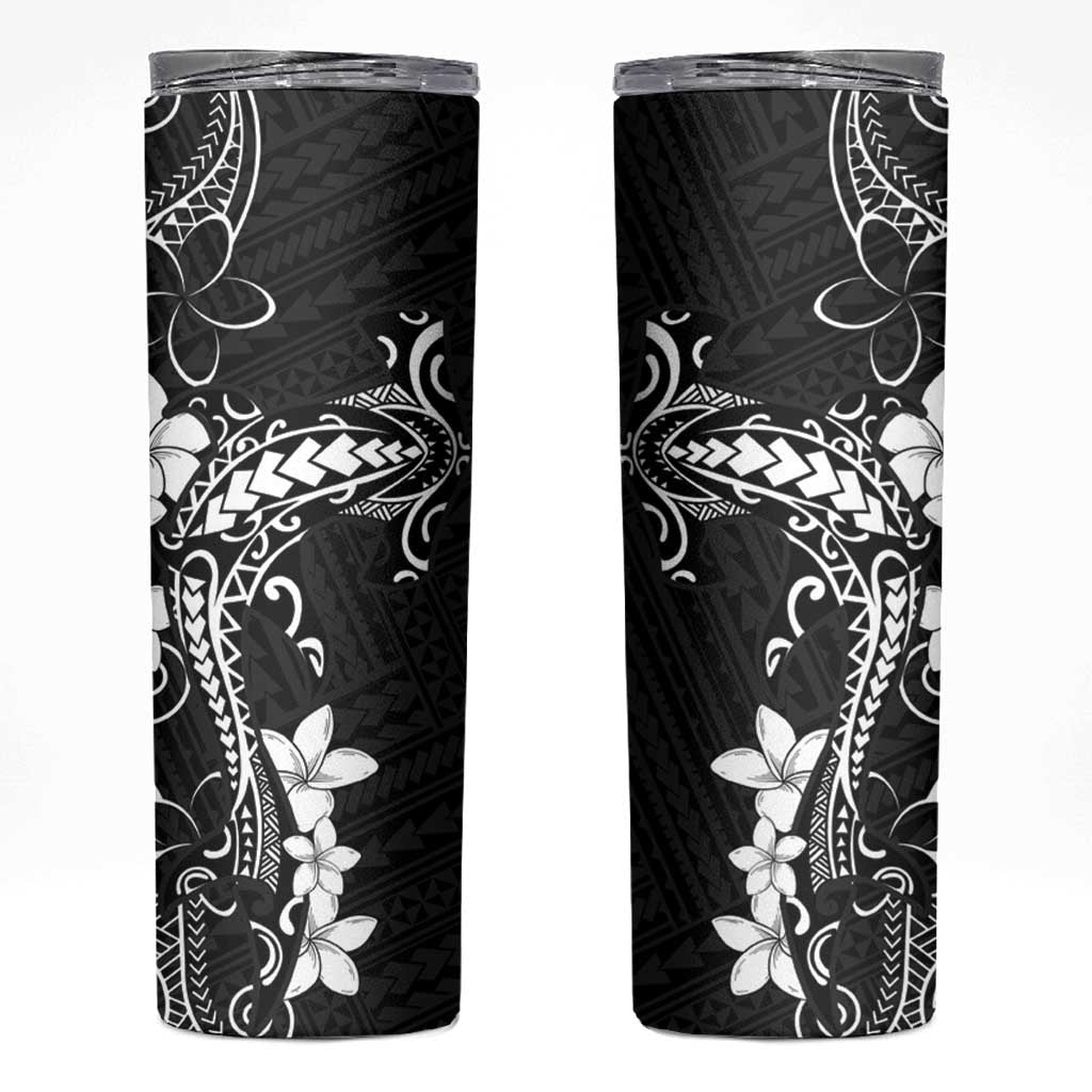 Black Hawaii Skinny Tumbler Hammerhead Shark Tattoo Curve Polynesian - Polynesian Pride